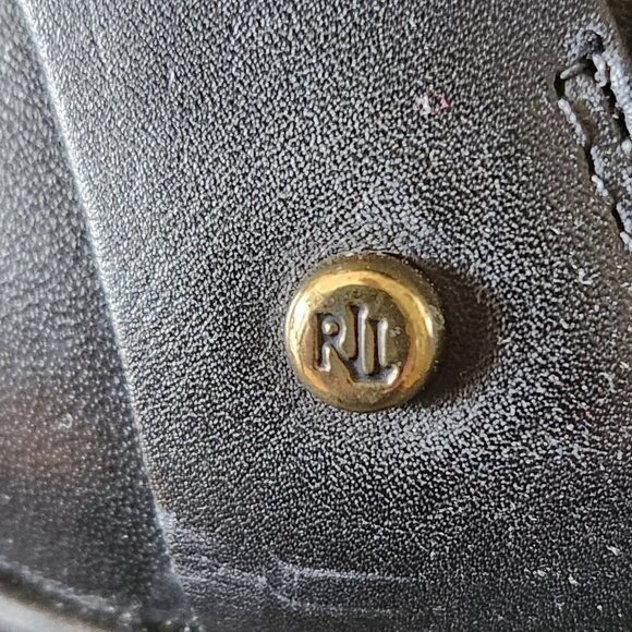 Lauren Ralph Black Leather Above Ankle Boots W/ Buckle Detail Size 8B - Picture 5 of 6